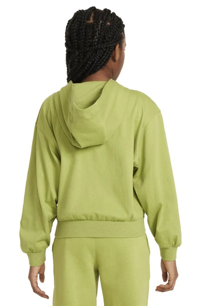 Shop Nike Kids' Sportswear Cotton Jersey Hoodie In Pear/ Olive Aura