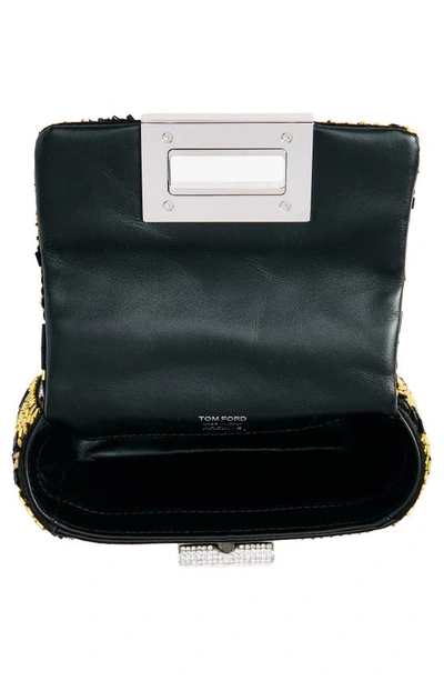 Shop Tom Ford Mini Natalia Leopard Sequin Shoulder Bag In 7yn01 Yellow/ Black/ Black