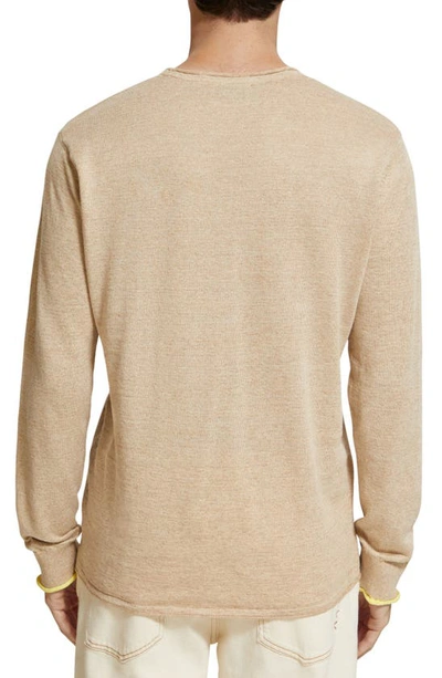 Shop Scotch & Soda Linen & Cotton Sweater In Medium Beige
