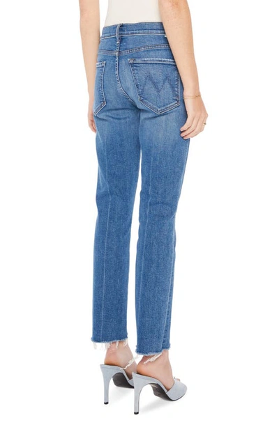 Shop Mother The Rascal Frayed Ankle Slim Jeans In Opposites Attract