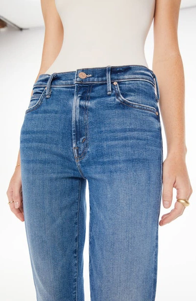 Shop Mother The Rascal Frayed Ankle Slim Jeans In Opposites Attract