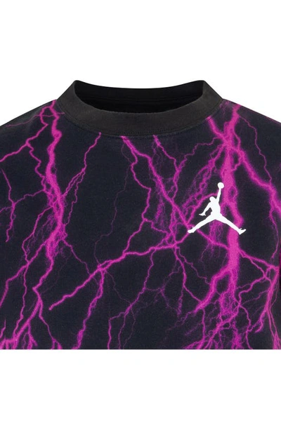 Shop Jordan Kids' Lightning Print T-shirt In Black
