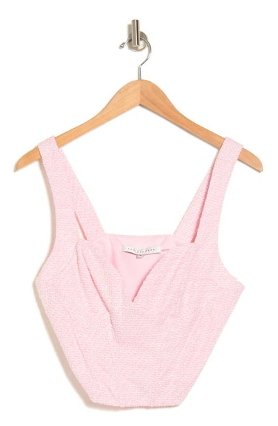 Shop Vici Collection Mademoiselle Coco Tweed Crop Top In Pink