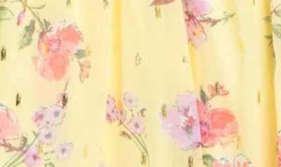Shop Zunie Kids' Long Sleeve Babydoll Dress In Yellow Multi