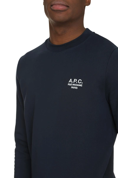 Shop Apc A.p.c. Cotton Crew-neck Sweatshirt In Blue