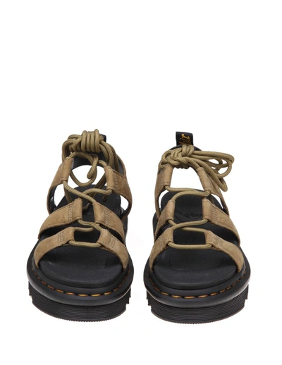 Shop Dr. Martens' Dr. Martens Nubuck Leather Sandals In Olive