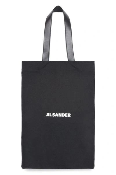 Shop Jil Sander Canvas Tote Bag In Black