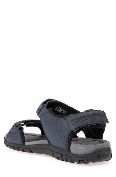 Shop Geox Strada Sport Sandal In Navy/ Dk Grey