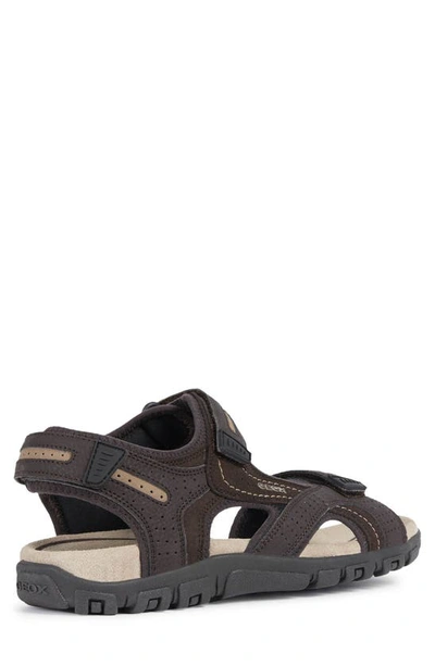 Shop Geox Strada Sport Sandal In Brown/ Sand