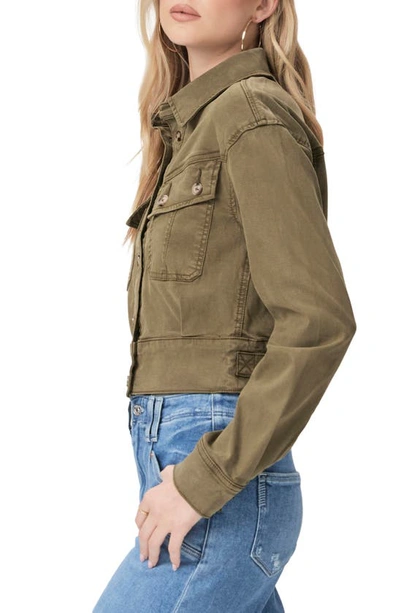 Shop Paige Cerra Crop Utility Jacket In Vintage Military Green