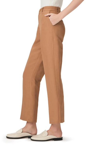 Shop Paige Cassini Linen Blend Pants In Teak