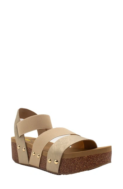 Shop Volatile Picnic Water Resistant Platform Sandal In Gold