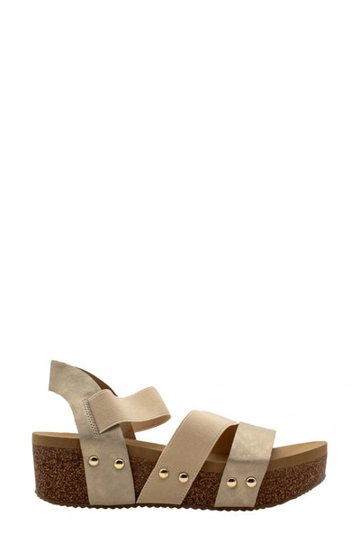Volatile Picnic Water Resistant Platform Sandal In Gold