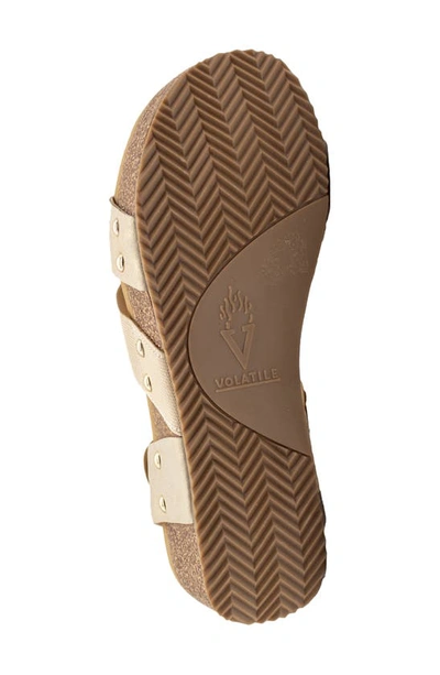 Volatile Picnic Water Resistant Platform Sandal In Gold