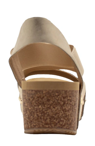 Volatile Picnic Water Resistant Platform Sandal In Gold