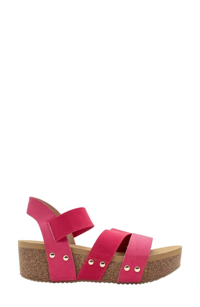 Volatile Picnic Water Resistant Platform Sandal In Fuchsia