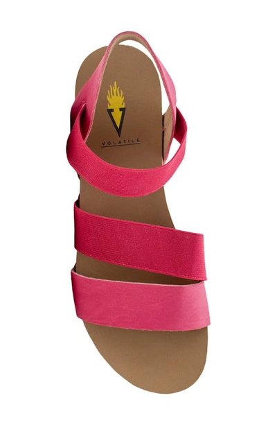 Volatile Picnic Water Resistant Platform Sandal In Fuchsia