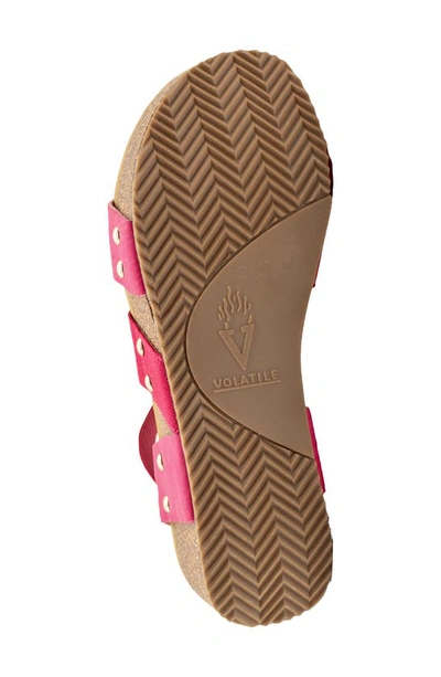 Volatile Picnic Water Resistant Platform Sandal In Fuchsia
