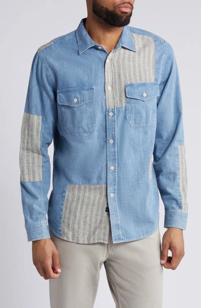 Shop Rails Larsen Patchwork Denim Button-up Shirt In Medium Indigo Patchwork