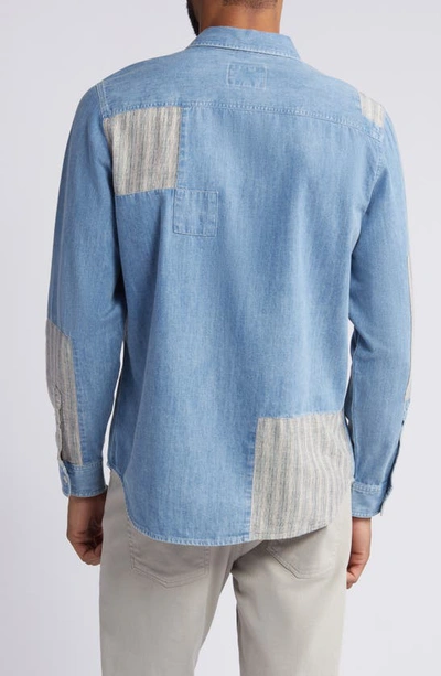 Shop Rails Larsen Patchwork Denim Button-up Shirt In Medium Indigo Patchwork