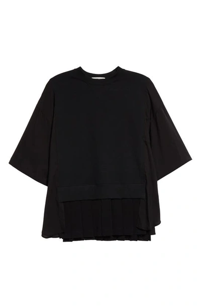 Shop Undercover Pleated Hem T-shirt In Black
