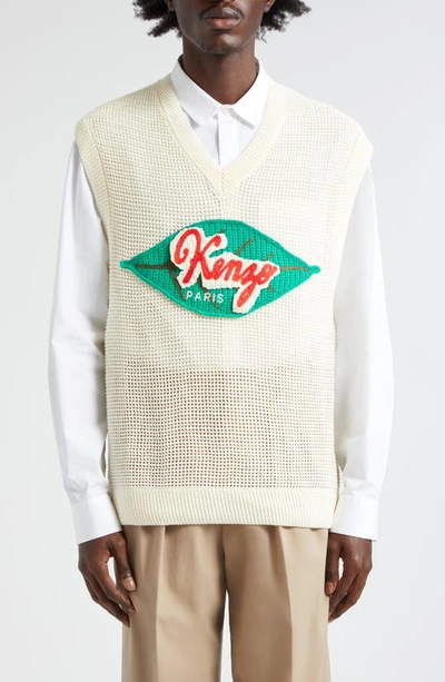 Shop Kenzo Fruit Stickers V-neck Sweater Vest In Off White
