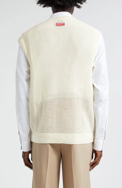 Shop Kenzo Fruit Stickers V-neck Sweater Vest In Off White