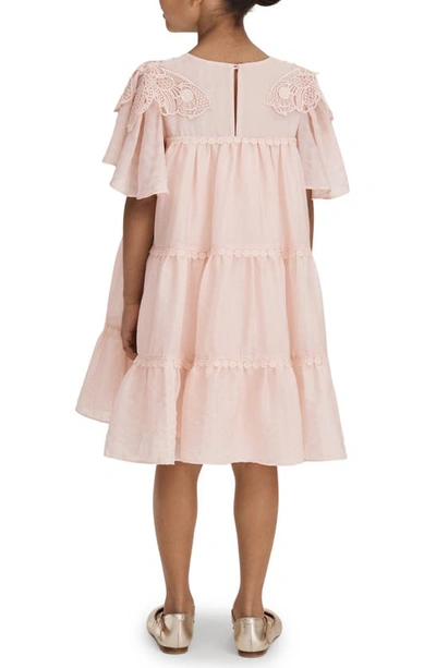 Shop Reiss Kids' Leonie Jr. Tiered Dress In Pink