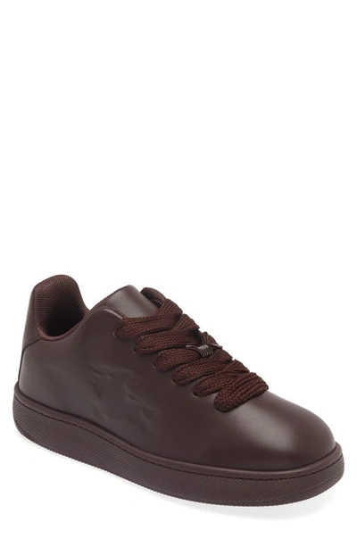 Shop Burberry Leather Box Sneaker In Poison