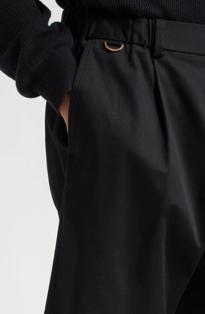 Shop Agnona Pleated Stretch Bermuda Shorts In Black