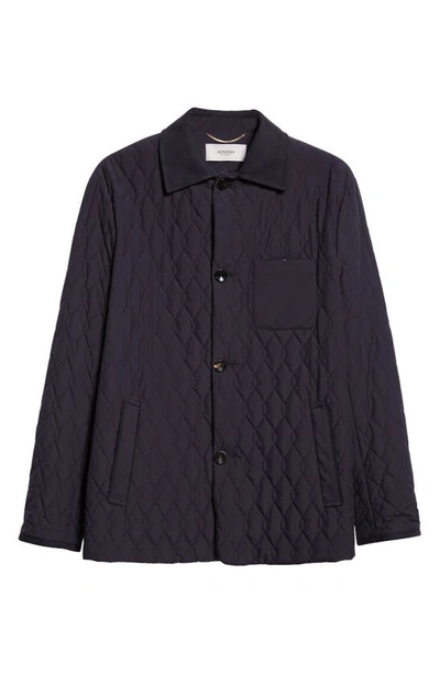 Shop Agnona Quilted Equestrian Jacket In Navy