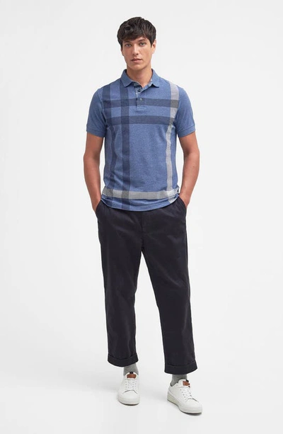 Shop Barbour Blaine Tartan Polo In Chambray