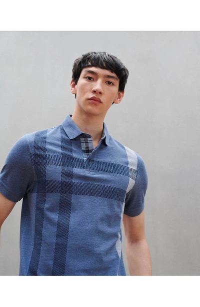 Shop Barbour Blaine Tartan Polo In Chambray