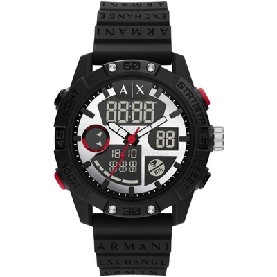 Shop Armani Exchange Men's D-bolt 46mm Quartz Watch In Black
