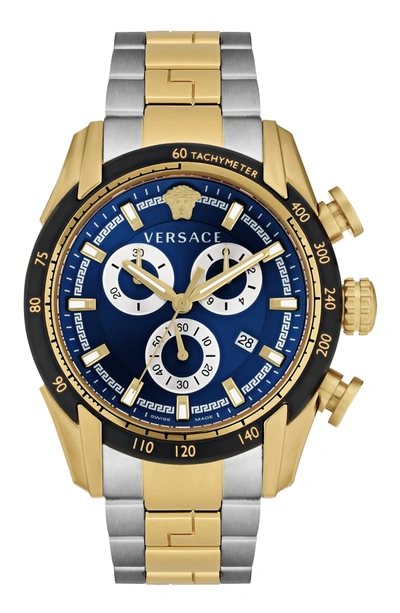 Shop Versace Men's V-ray 44mm Quartz Watch In Multi