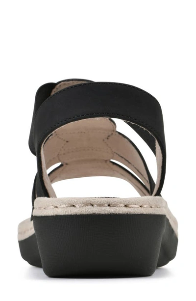 Cliffs By White Mountain Camryn Strappy Wedge Sandal In Black/ Nubuck