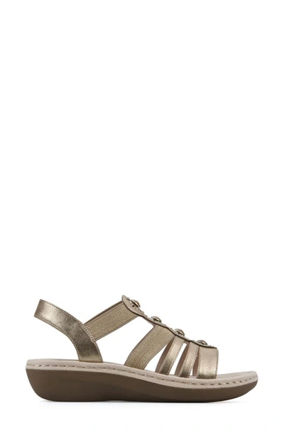 Cliffs By White Mountain Camryn Strappy Wedge Sandal In Gold/ Met/ Sueded/ Smooth