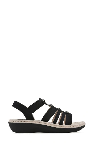 Cliffs By White Mountain Camryn Strappy Wedge Sandal In Black/ Nubuck