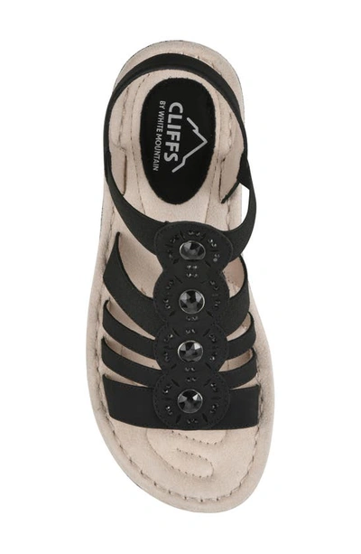 Cliffs By White Mountain Camryn Strappy Wedge Sandal In Black/ Nubuck