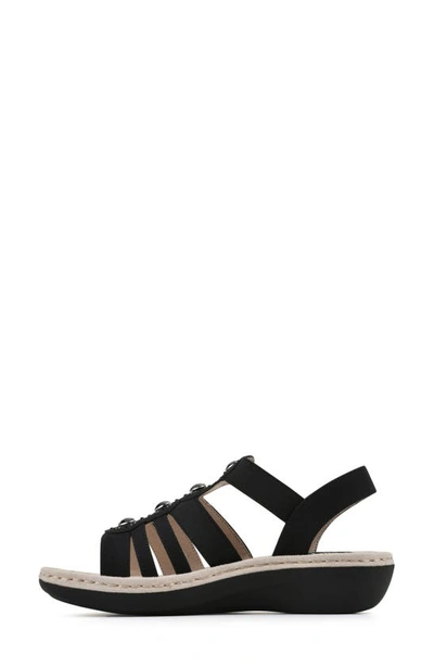 Cliffs By White Mountain Camryn Strappy Wedge Sandal In Black/ Nubuck