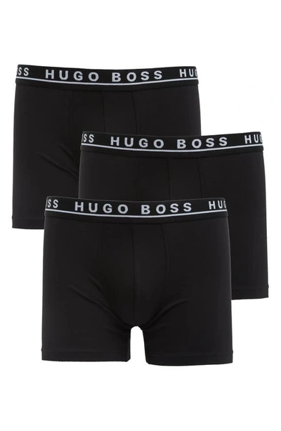 Shop Hugo Boss Boss 3-pack Stretch Cotton Boxer Briefs In Black