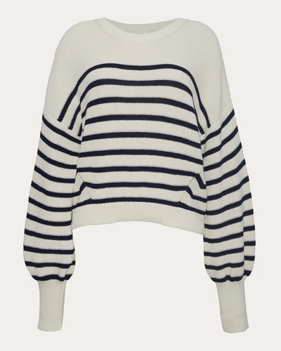 Shop Eleven Six Women's Layla Stripe Sweater In Ivory & Navy Stripe
