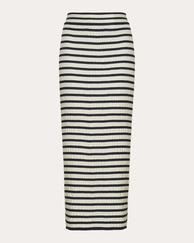 Shop Eleven Six Women's Carrie Stripe Tube Skirt In Ivory & Black Stripe