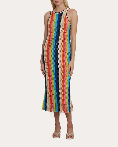 Shop Eleven Six Women's Natalie Crocheted Midi Dress Cotton In Multicolor