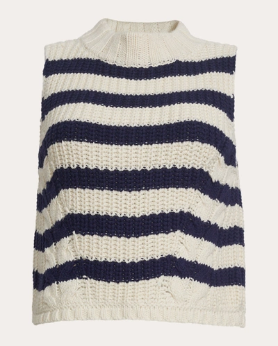 Shop Eleven Six Women's Lily Stripe Sweater Tank In Ivory & Navy Stripe