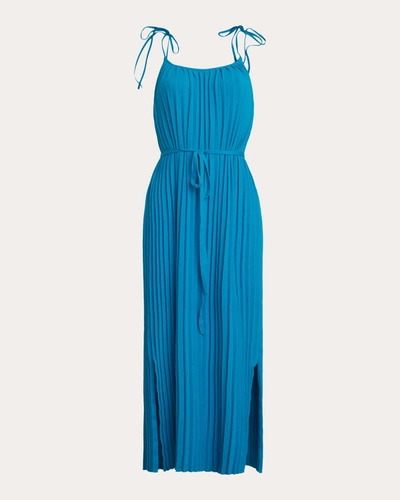 Shop Eleven Six Women's Simone Pleated Knit Midi Dress In Blue