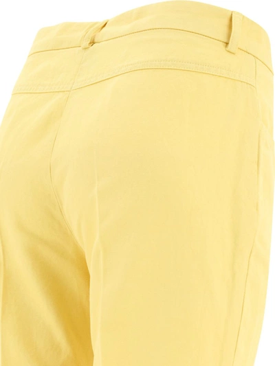 Shop Aspesi Cropped Trousers In Yellow