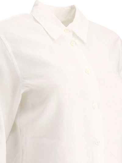 Shop Aspesi Linen Shirt In White