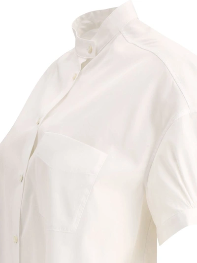 Shop Aspesi Shirt With Mandarin Collar In White