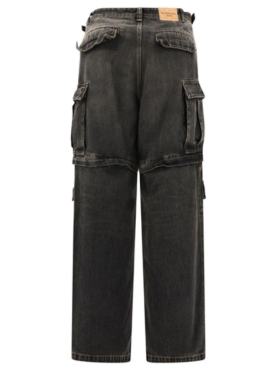 Shop Balenciaga Cargo Jeans In Black